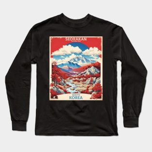 Seoraksan National Park South Korea Travel Tourism Retro Vintage Long Sleeve T-Shirt